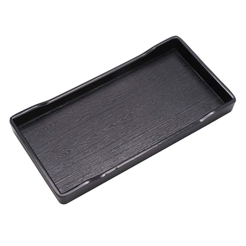 Comedero y Bebedero para Reptiles, Plástico Negro, Plato Cuadrado Antideslizante, 20.5x10.4x2.5 cm