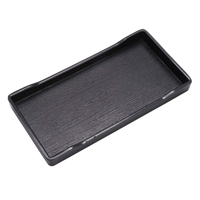 Comedero y Bebedero para Reptiles, Plástico Negro, Plato Cuadrado Antideslizante, 20.5x10.4x2.5 cm