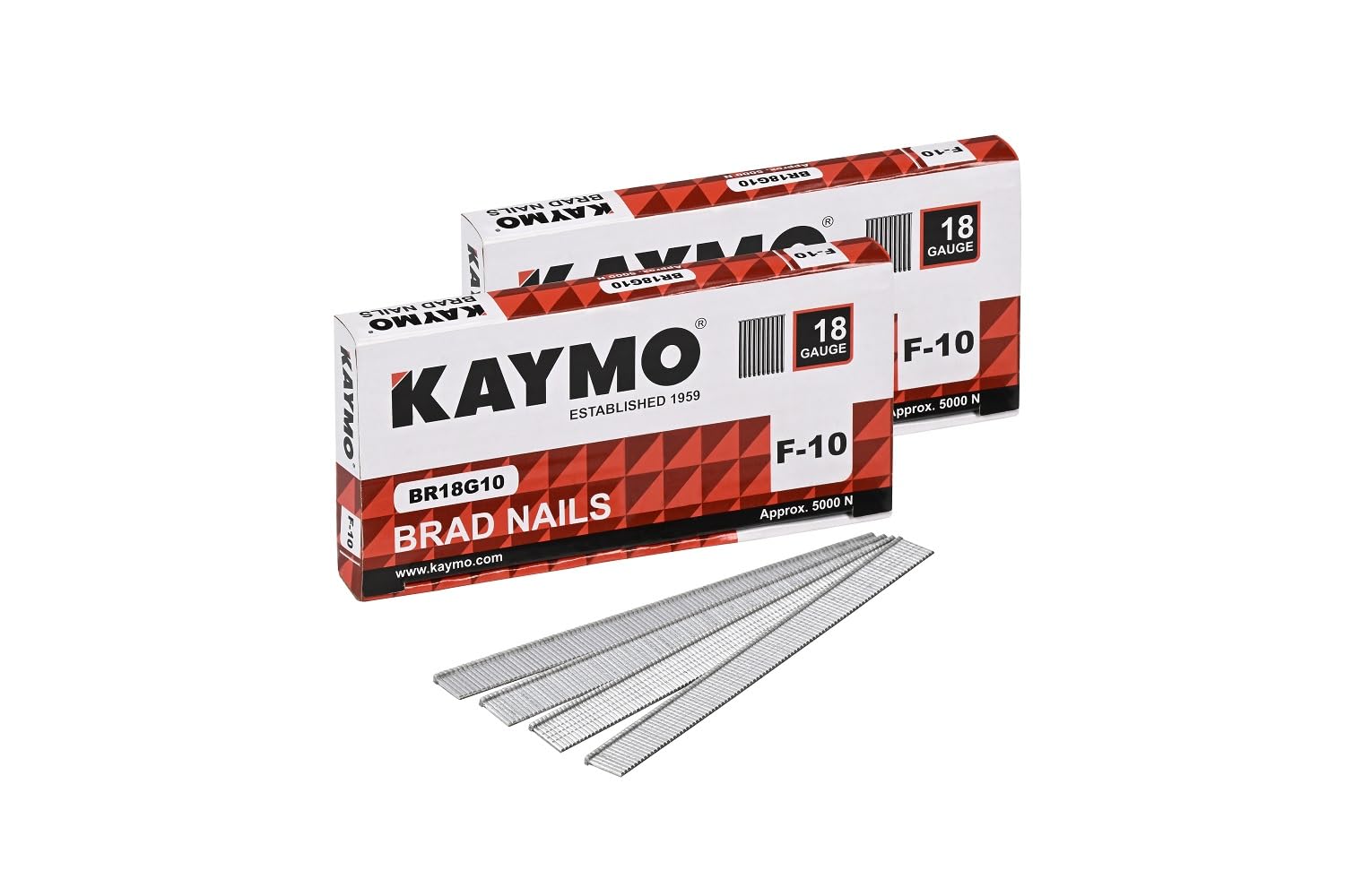 Kaymo BR18G10 F-10 Brad Nails | 10mm Length | Pack of 2 (10,000 Nails) | For Trim, Carpentry, Woodworking-image-24