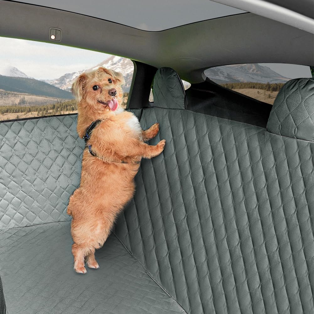 TESBEAUTY Funda de asiento para perro para Tesla Model Y Tesla Model 3 Tesla Model S Funda de asiento trasero para mascotas 100% impermeable todo protegido antiarañazos