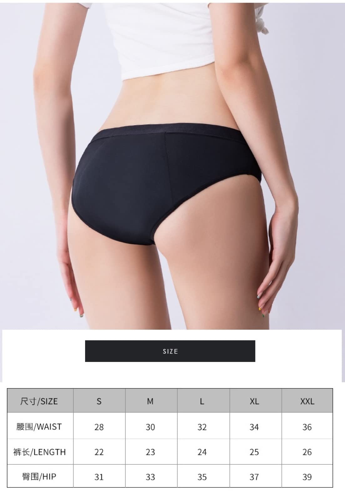 Bragas Mujer Pantalones fisiológicos de Talla Grande de Cuatro Capas para Mujer Ropa Interior a Prueba de Fugas Pantalones Sanitarios Pantalones menstruales 2/4 Uds