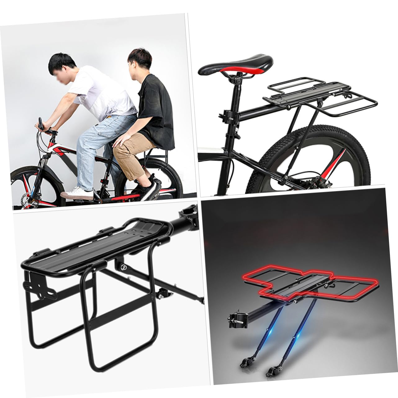 POPETPOP 1pc Mountain Bike Cargo Rack Strong Bearing Capacity Rear Rack for Easy Installation Quick-Release Bag Mounting for Travel and Storage