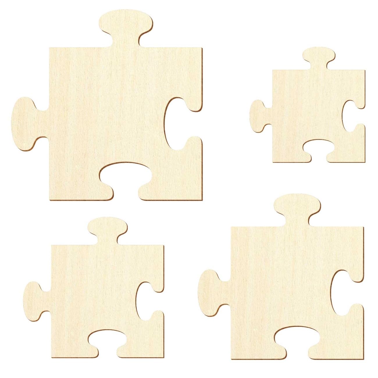 Puzzle quadrato in legno, decorazione fai da te, 3-50 cm, confezione da 100 pezzi, altezza x larghezza: 3 x 3 cm