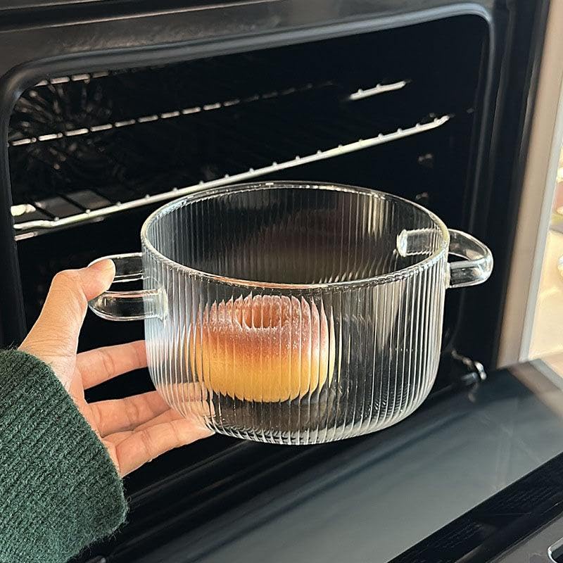 Avastro 1.6L Heat Resistant Glass Soup Pot with Lid | Double Handle Microwave, Gas Stove & Induction Compatible Cooking Pot | Transparent Glass Noodle & Soup Cooking Pot | Non-Stick Induction Bottom 2
