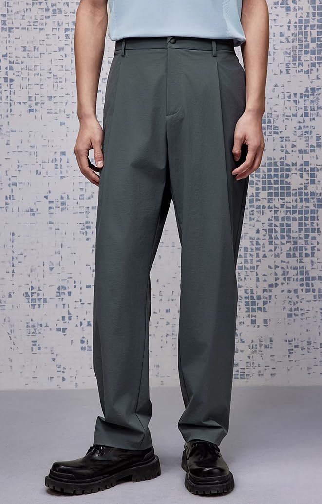 Men's Suit Pants Loose Straight Leg Summer Casual Lightweight Office Work Pants for Men