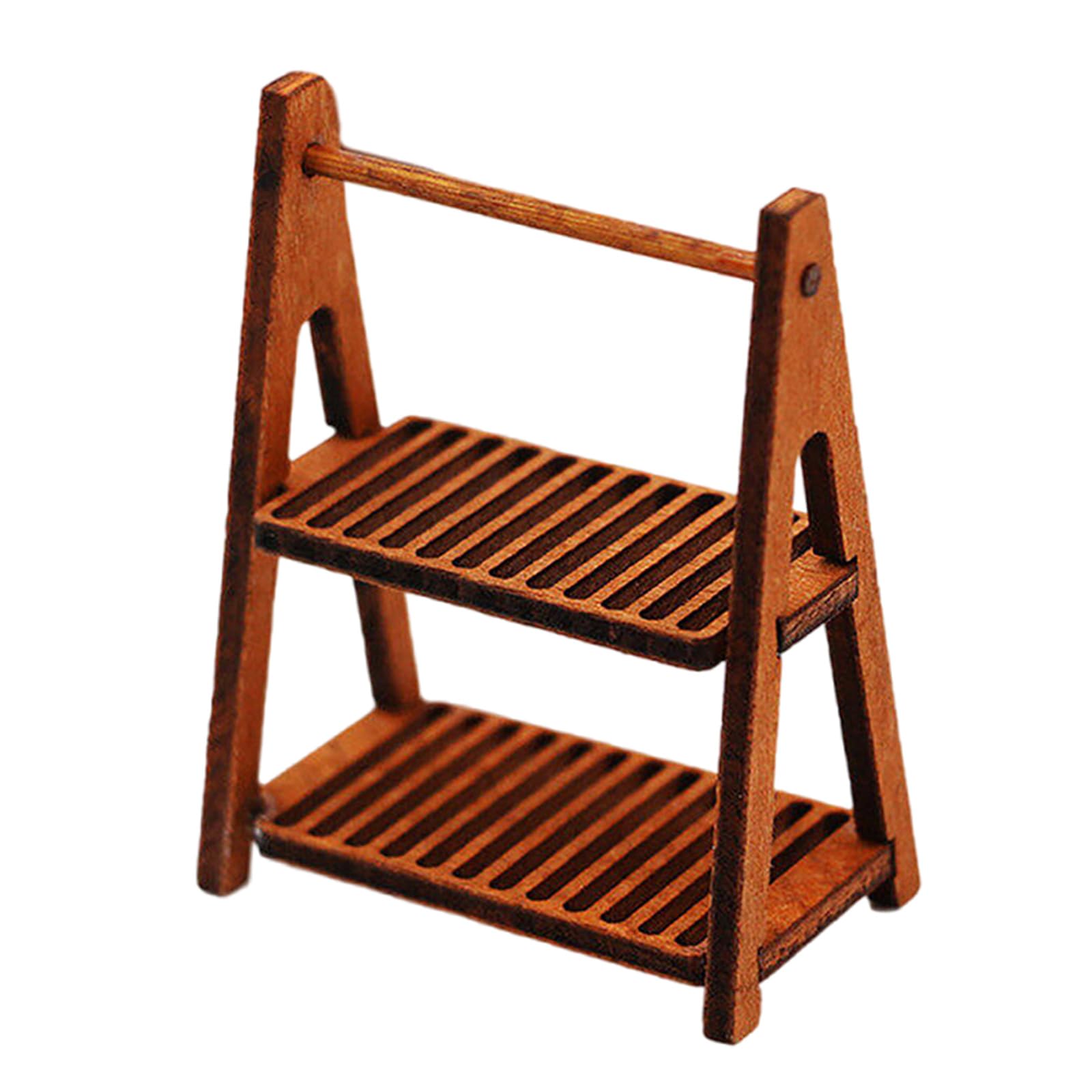 1:12 Scale Wooden Cake Stand for Display and Pretend Play for Kids Dollhouses Decorative Cake Rack