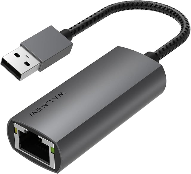 WALNEW USB 3.0 Ethernet Adapter, 1Gbps Gigabit USB Network Adaptor, USBA to RJ45 Female Lan Cable Converter for Mac,Macbook Pro/Air,HP/Dell XPS/ASUS/ACER Laptop,Desktop Computer PC,Chromebook,Surface