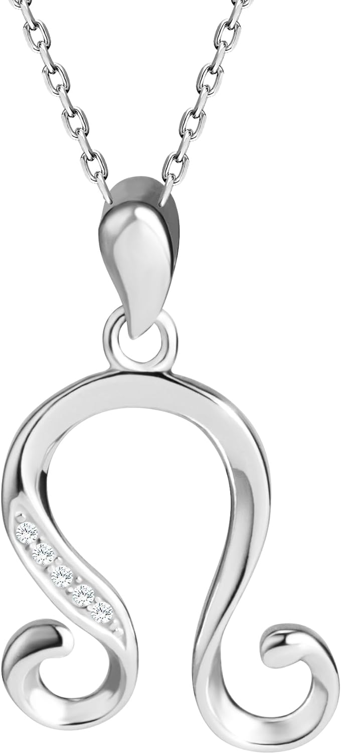 VIKI LYNN Zodiac Necklace for Women 925 Sterling Silver Zodiac Sign Constellation Necklace with Cubic Zirconia Birthday, Anniversary Zodiac Jewelry Gifts for Women, Her, Friend