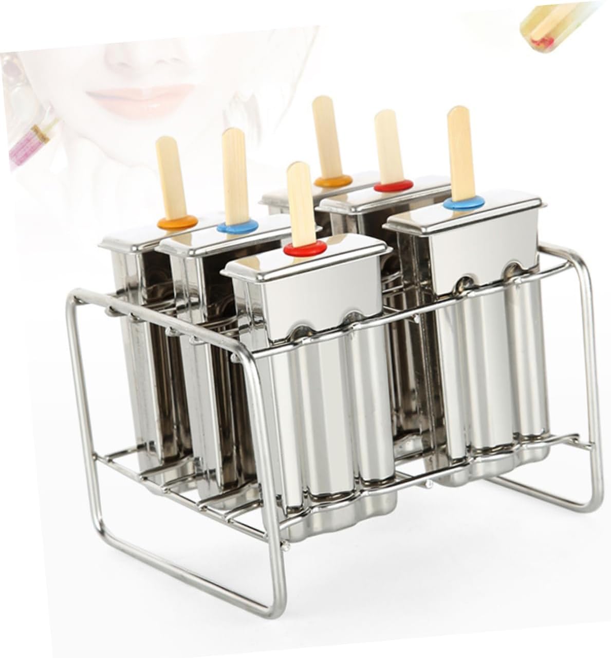 6pcs Stainless Steel Makers with Flat Double Groove Food-grade Ice Cream Molds for Desserts for and Family Gatherings