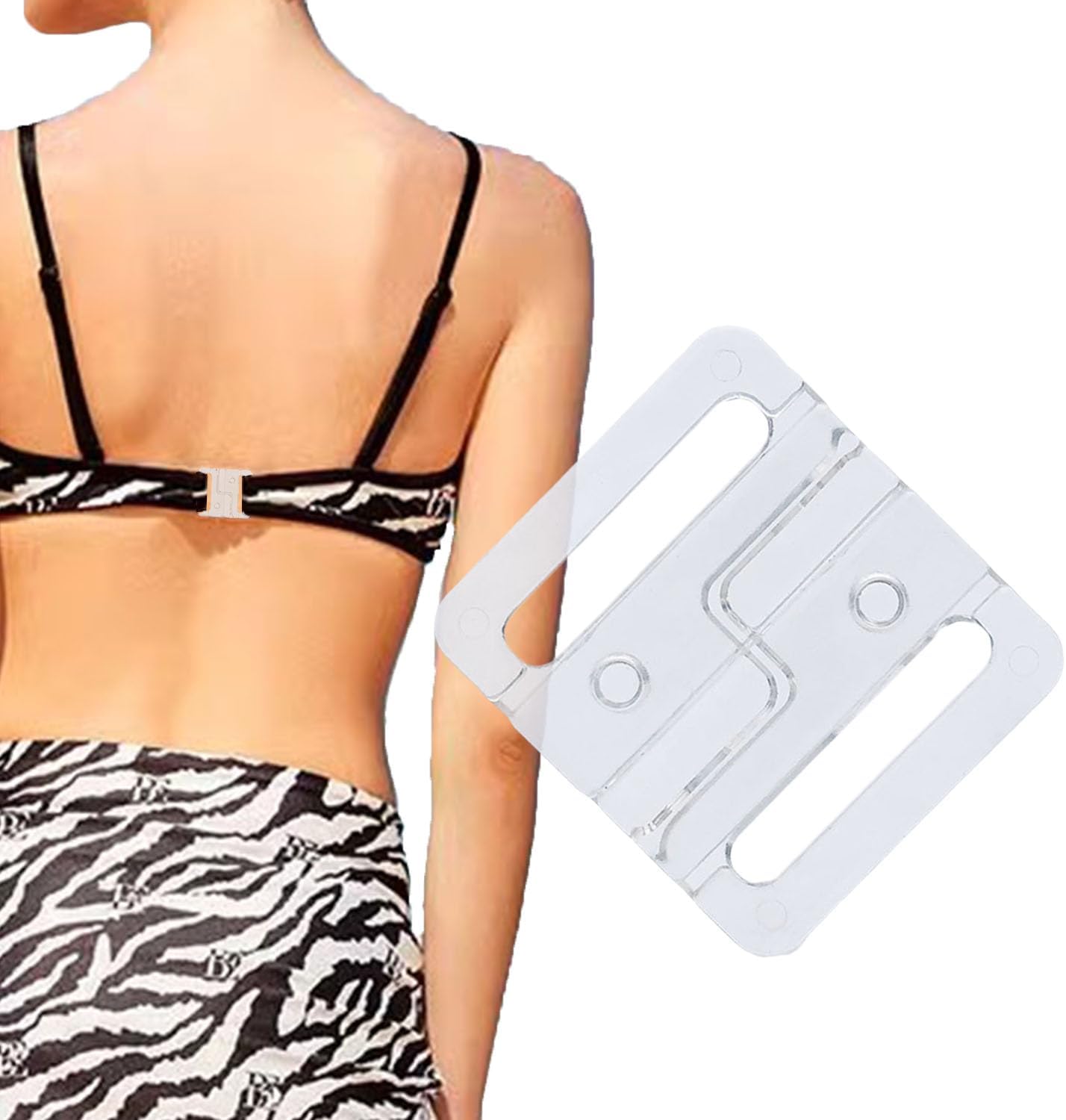 VEVESI Plastic Transparent Buckles Front Closure Hook Bikini Clasp Fasteners Bra Swimwear Clip Sewing Supplies DIY Garment (18MM)