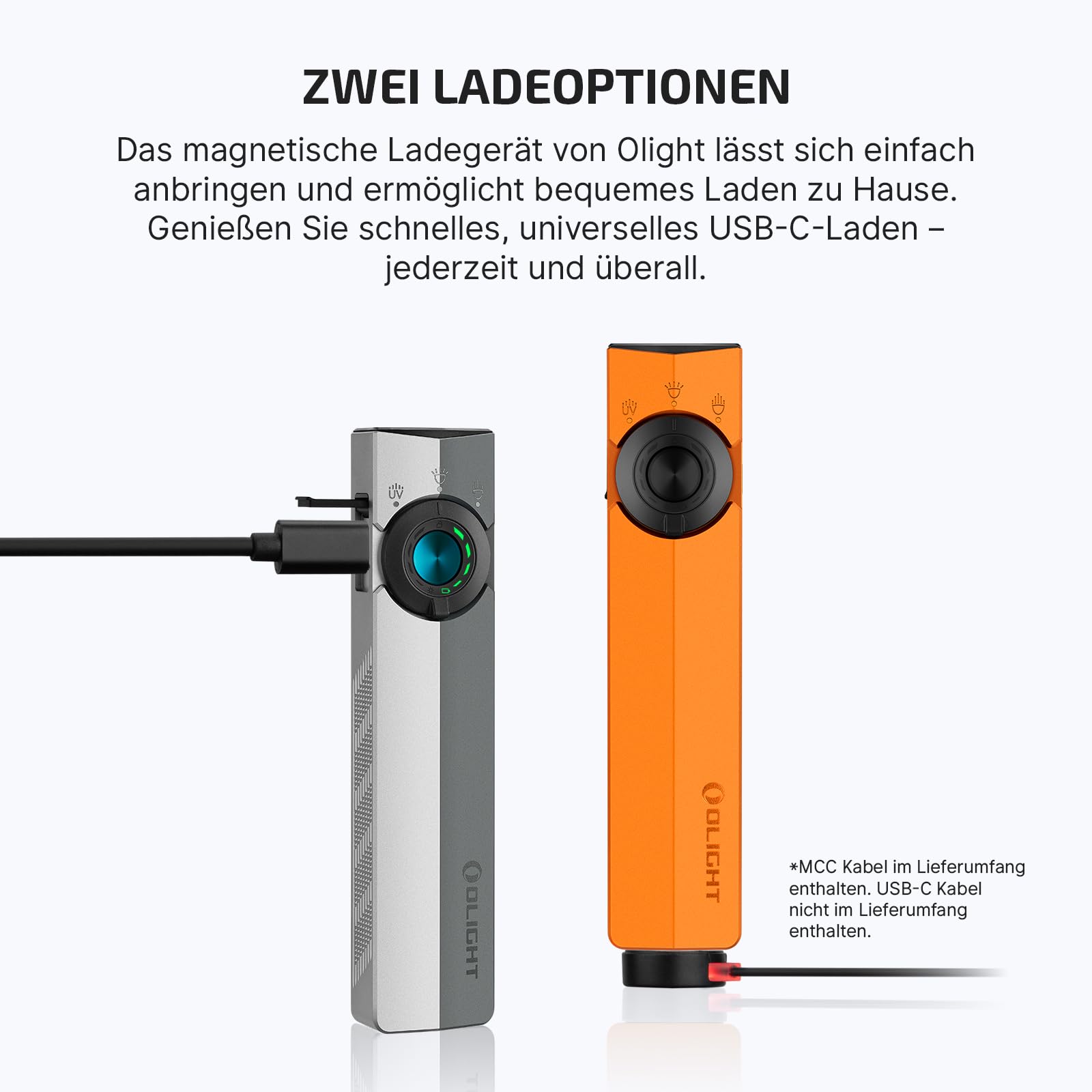 OLIGHT ArkPro Latarka z promieniowaniem UV i światłem zielonym, 1500 lumenów, zasięg 205 m, latarka z skupionym i czystym światłem rozproszonym do użytku na zewnątrz, wodoodporna IPX7, pomarańczowy