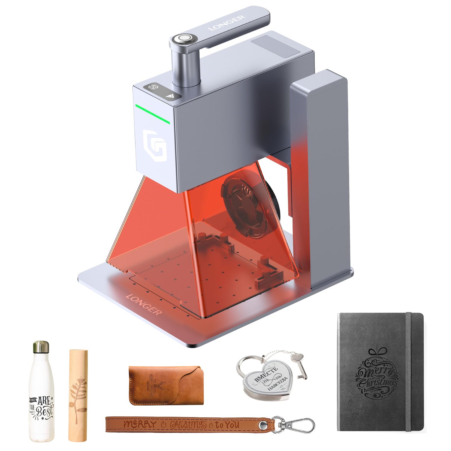 LONGER Nano 6W Lasergravierer, Tragbare Lasergravurmaschine 5000 mm/s, 0,05 mm Präzision, Laser Cutter für Holz, Leder, Acryl, Metall, Keramik, DIY Projekte und personalisierte Geschenke