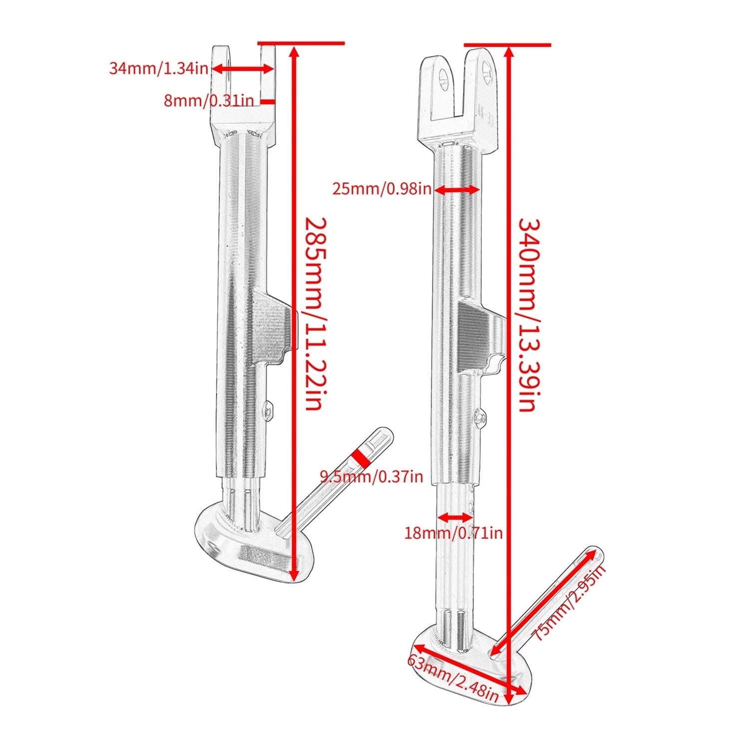 Caballete Pata De Cabra Lateral Ajustable Motocicleta para Daytona 660 2024