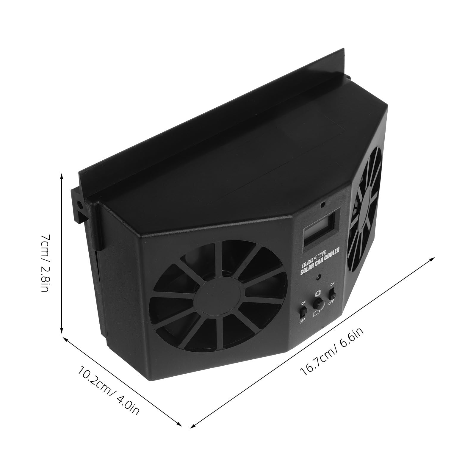 ABOOFAN Solarbetriebener Ventilator fürs Auto mit Effizienter Belüftung und Abs Material Autofenster Abluftventilator für Fahrzeuginnenraumkühlung im Sommer