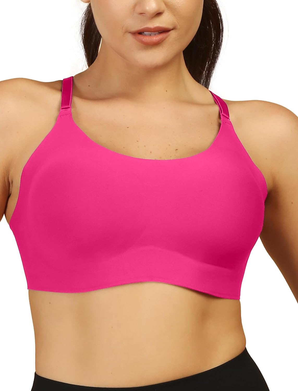Women Sports Bra Seamless Criss-Cross No Underwire Lightweight Bra Comfort for Running Yoga Gym and Everyday Workout