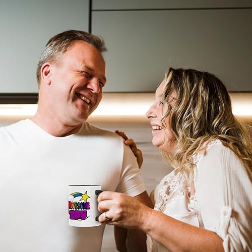 Miniatura 4 de 3dRose Shooting Star Rainbow Awesome Spy - Taza de 11 onzas, color negro