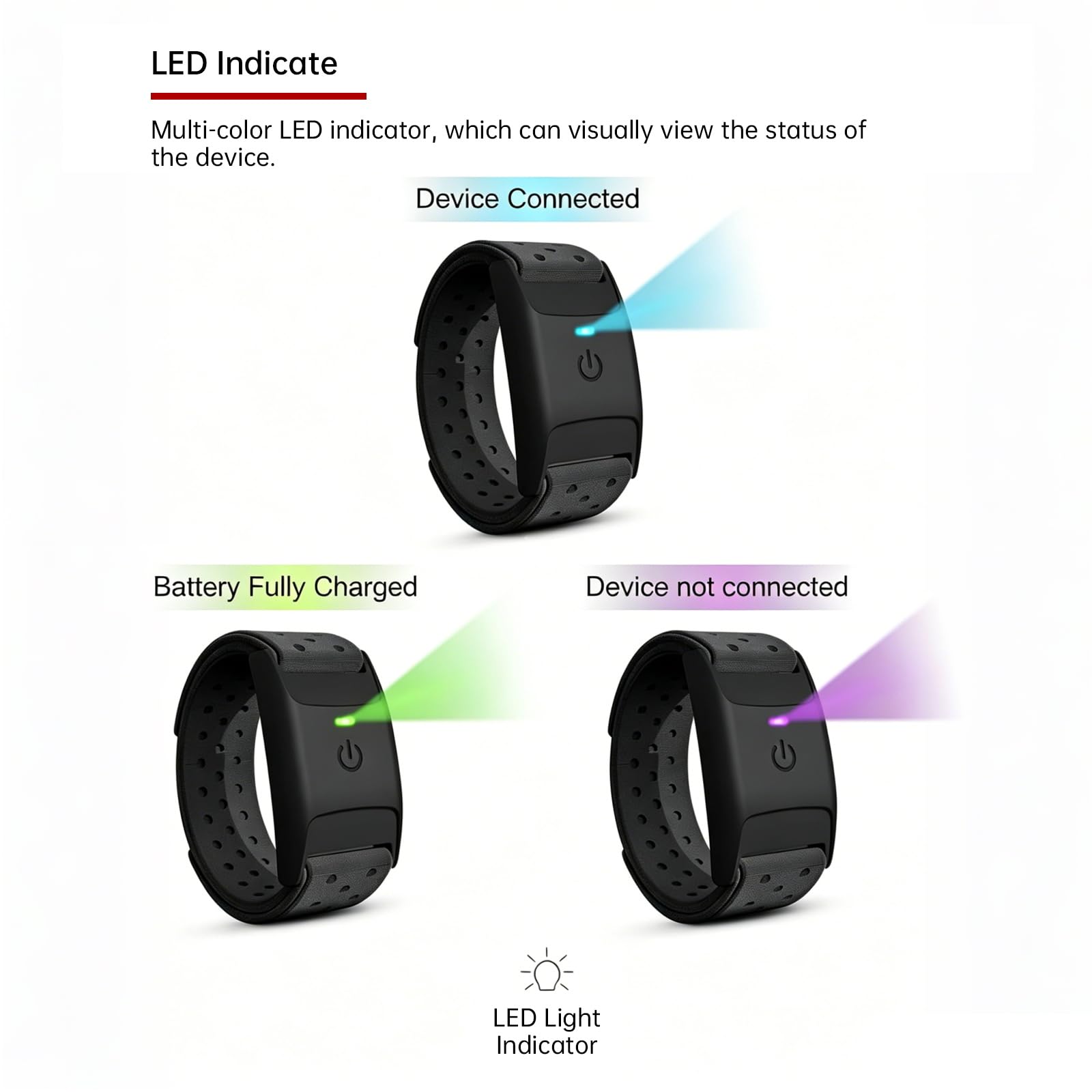 Brassard de Moniteur de fréquence Cardiaque HRM CHILEAF Capteur de fréquence Cardiaque Capteur HR IP67 Ant+ Bluetooth 60H Longue durée de Vie de la Batterie Compatible avec Polar Beat, Wahoo Fitness