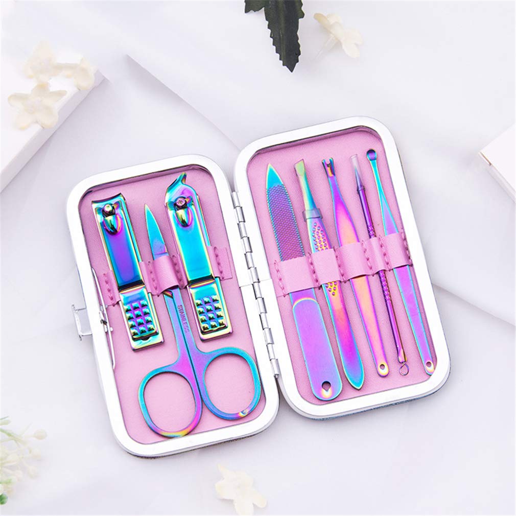 Juego de manicura, cortaúñas, pedicura, kit de manicura de acero inoxidable, kit de herramientas de manicura/pedicura de uñas de viaje portátil, kit de herramientas de manicura de viaje profesional co