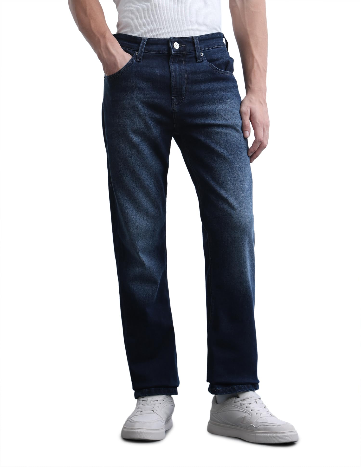 flying machine Men's Straight Fit Jeans| Solid | Mid Rise | Stretchable | Jeans for Man-picture-16