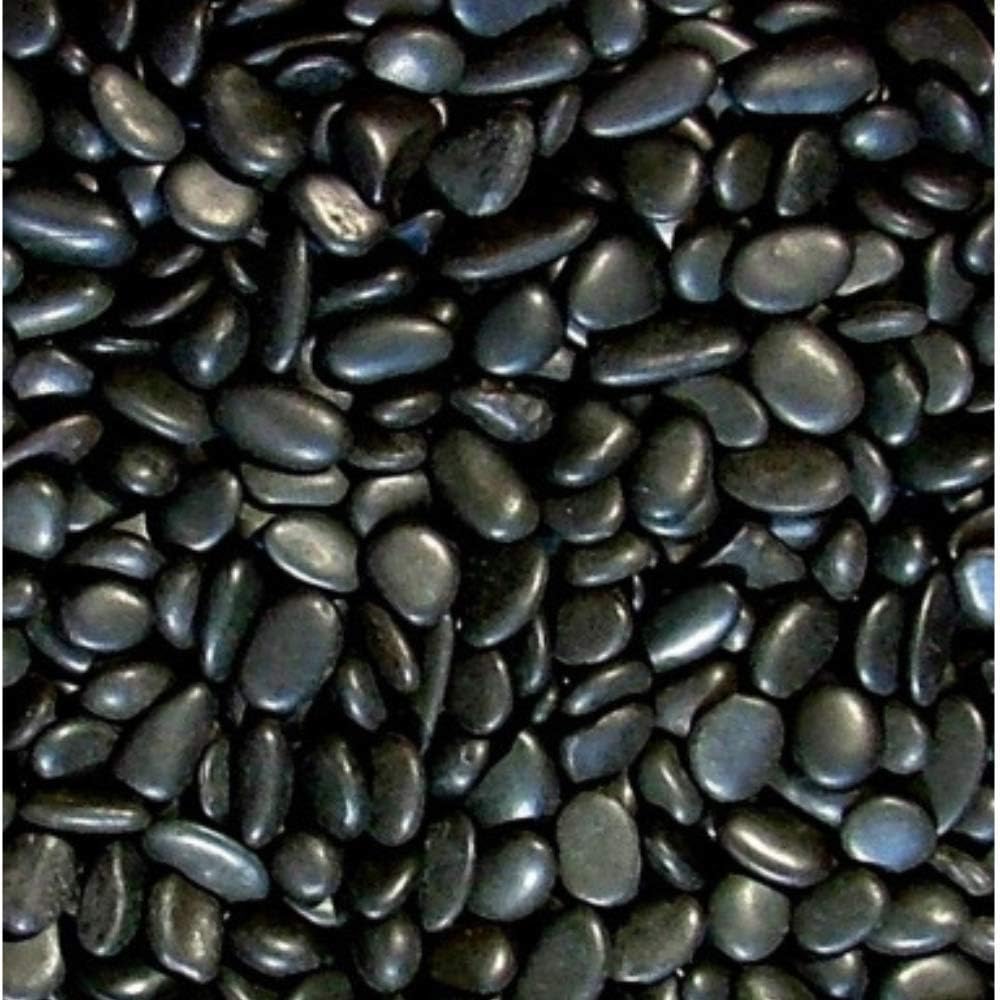 RockStarz 4 Pounds Accent Rocks, Outdoor Decorative Stones for Craft Projects, Vase Fillers, Succulents, Cactus Pots, Terrarium Plants (Black Polished Pebbles)