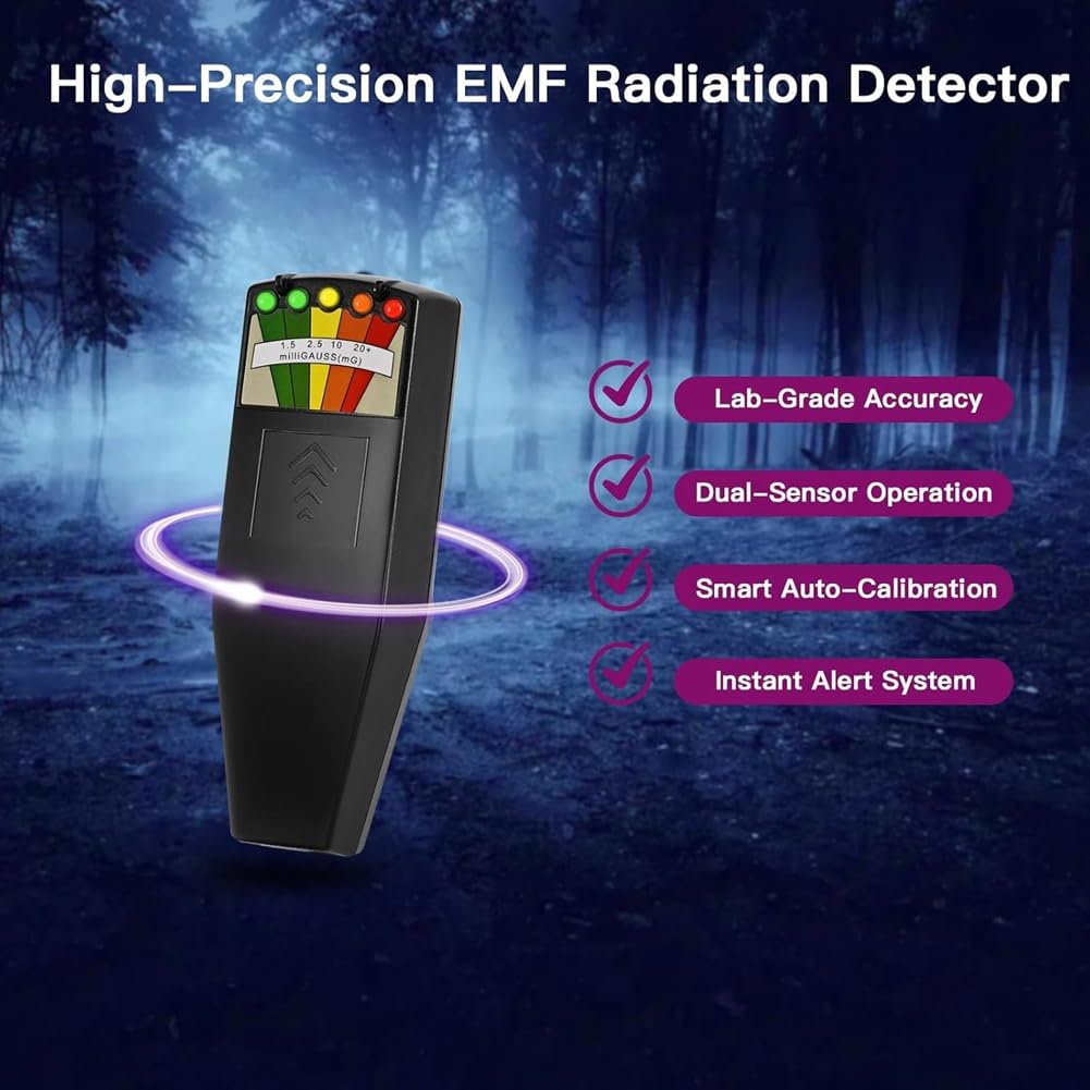 El Kit de 9 Piezas Incluye un Medidor de Campo Electromagnético (EMF), un Detector Sin Contacto (EVP) y una Varilla de Radiestesia.