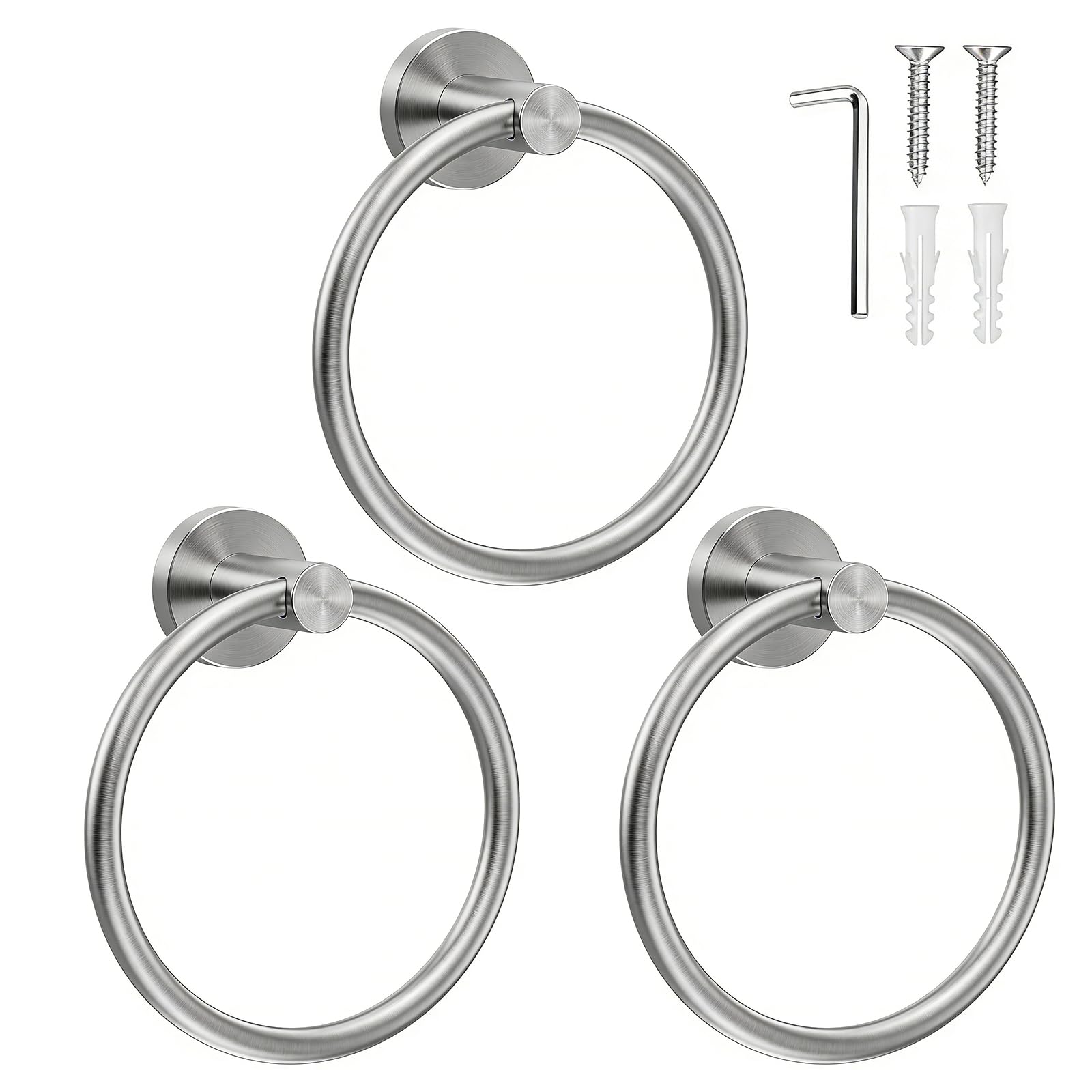 Black Matte Towel Rings - 2 Pack -24