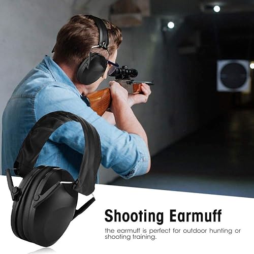 Miniatura 2 de Zopsc Orejeras de tiro plegables Antinoise para protección auditiva deportiva con banda para la cabeza suave Negro S