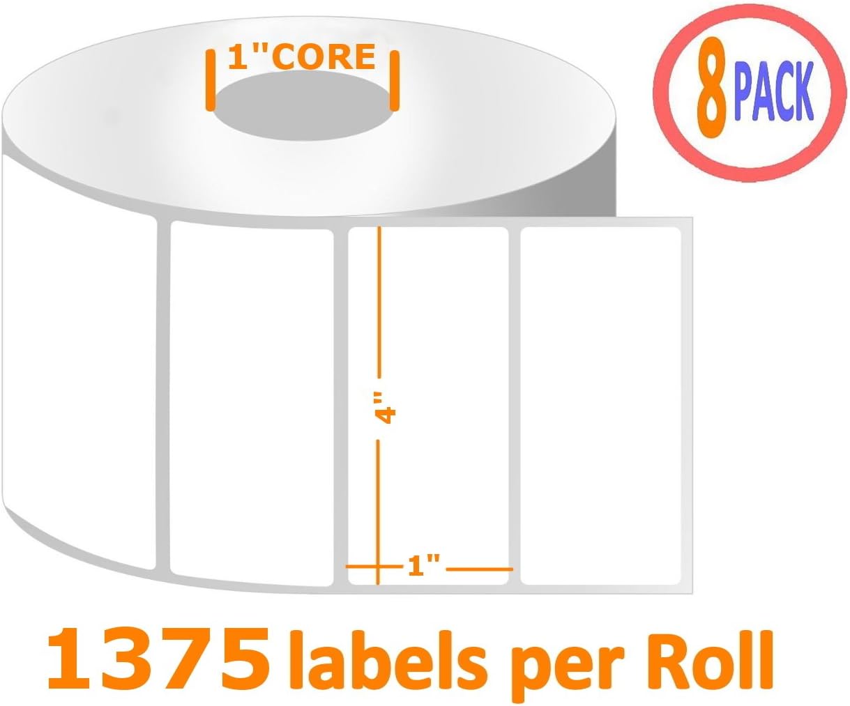 4 x 1 Zebra Direct Thermal Compatible Labels GC420d GC420t