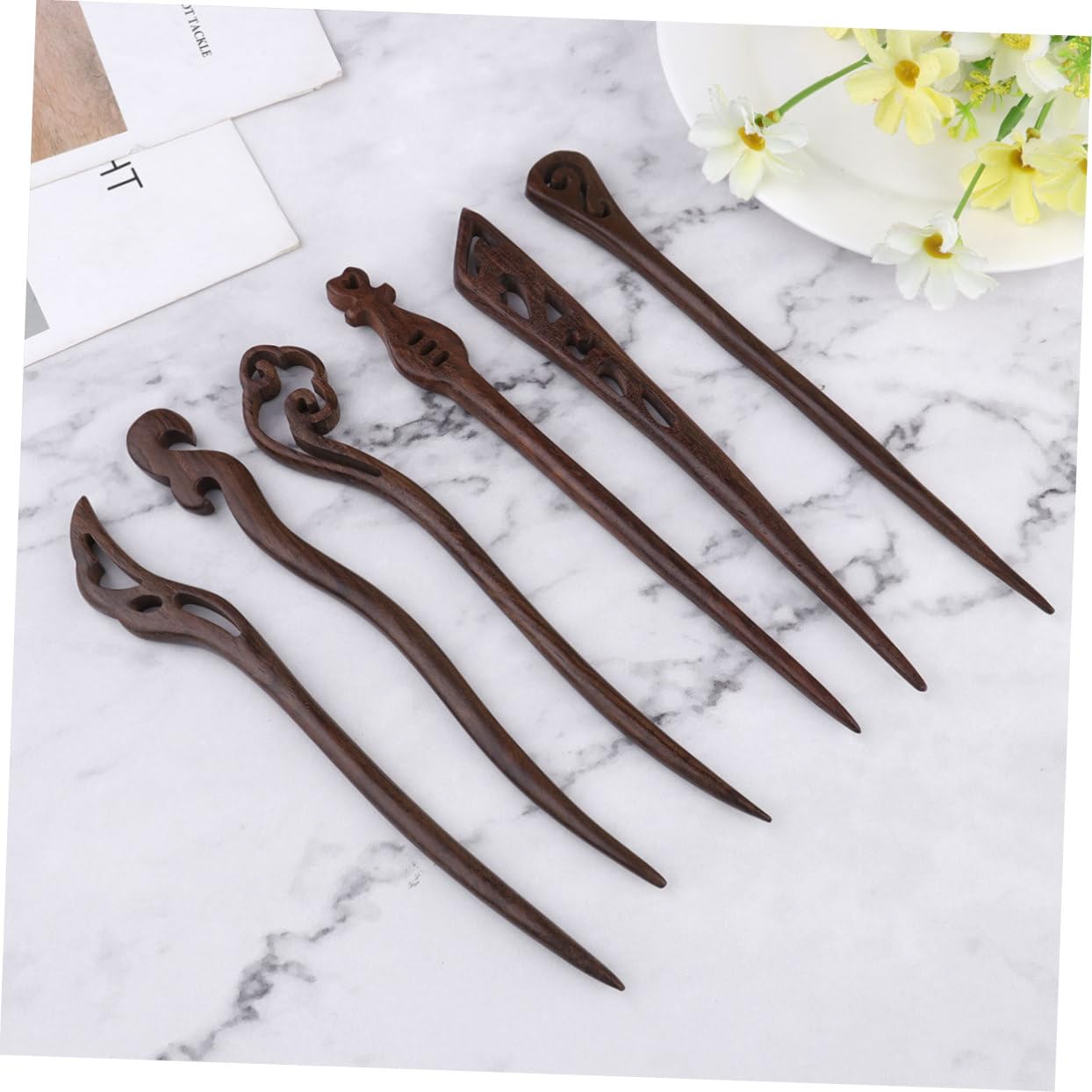3 Sets Vintage Holz Haarnadeln Für Dutts Chinesische Knoten Haarnadel Antiker Stil Mode Kopfschmuck Damen Haarschmuck 6 Stück * 3 Zufälliger Stil