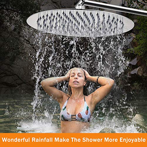 image for Rain Shower Head with 11'' Adjustable Arm, NearMoon High Pressure Stai