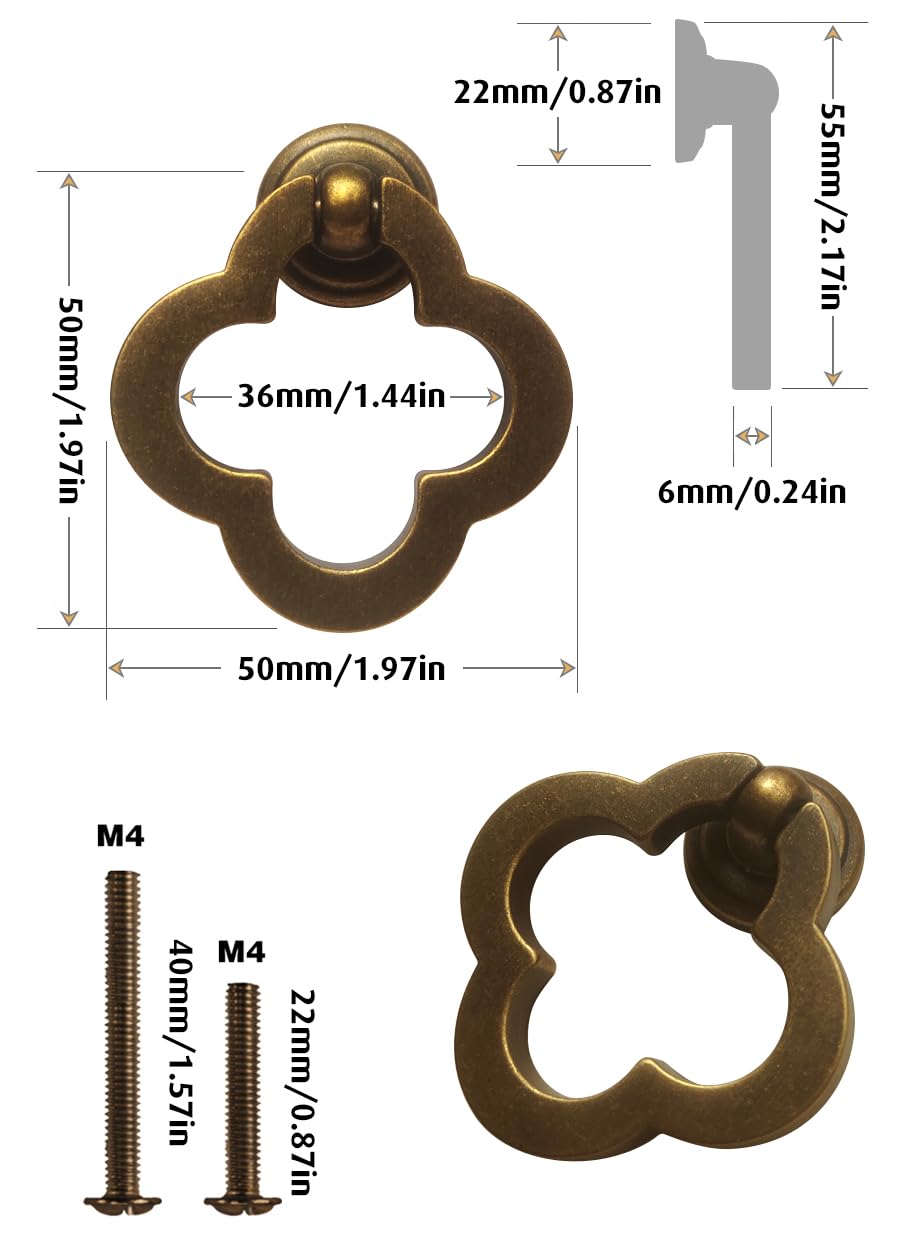Antique Brass Cabinet Knobs - 2 Pack -4 Antique Brass Cabinet Knobs - 2 Pack -4