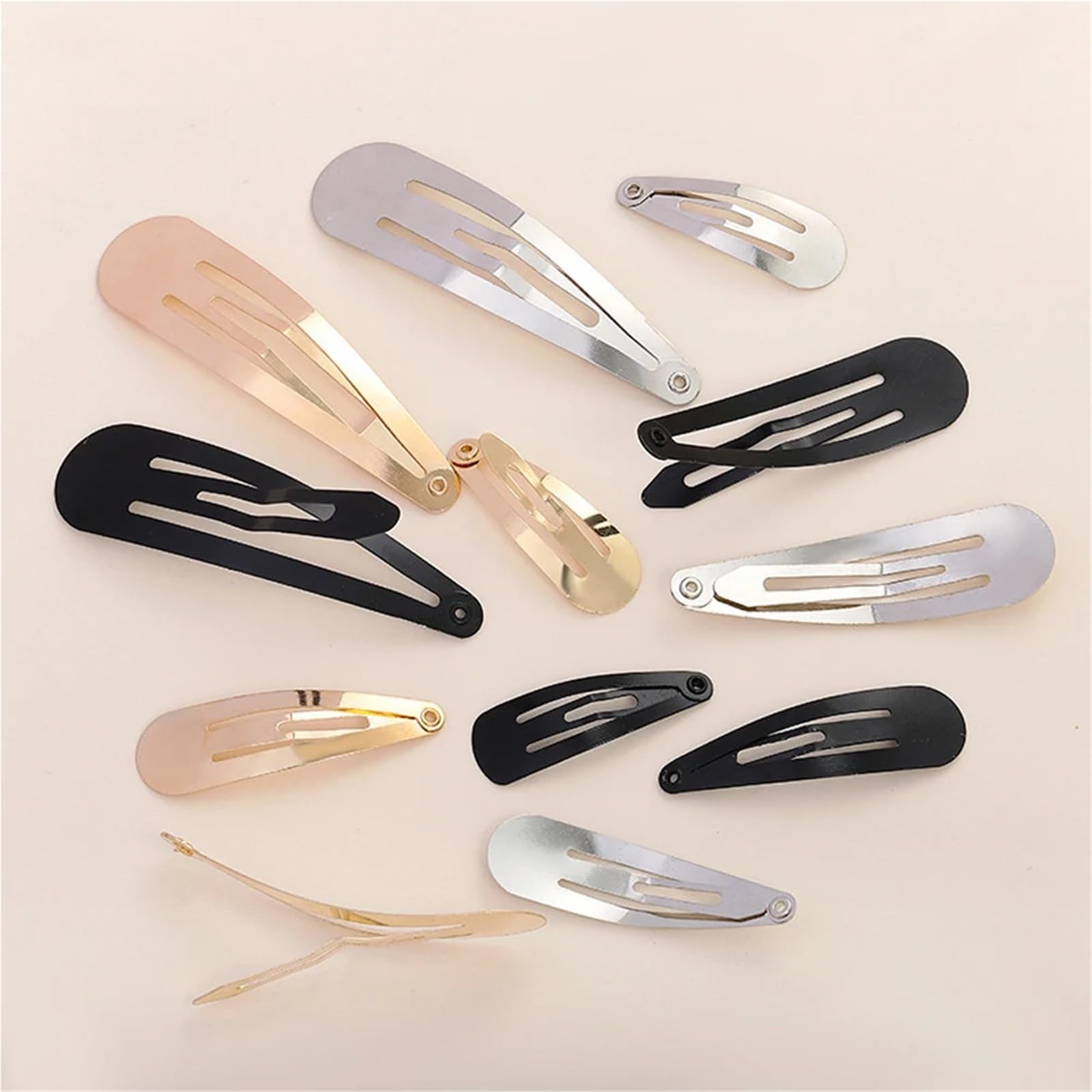 Base Per Fermaglio Capelli 100 pezzi 4 cm 5 6 7 8 fermagli for capelli a forma di goccia d'acqua, forcine for, accessori for fai da te, copricapi(Silver,8cm)