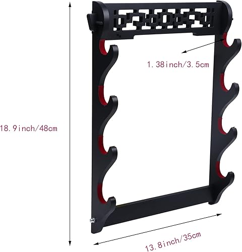 Miniatura 9 de Soporte de pared Katana para espada  6 niveles Samurai Sword Display Rack Wand Wakizashi Tanto Soporte de pared Soporte de espada