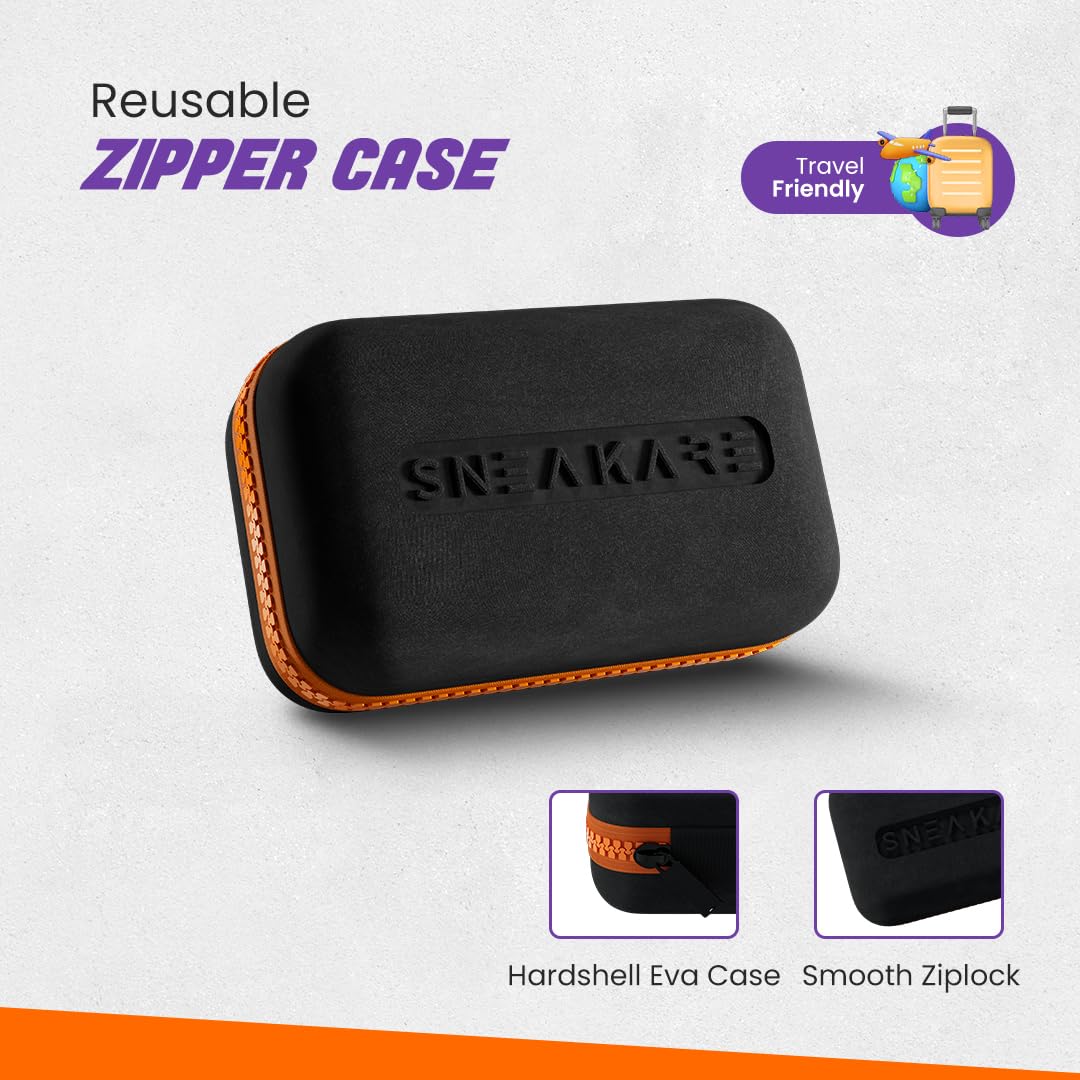 SNEAKARE Travel Shoe Cleaning Kit | Contains 100ml Shoe Cleaner, 1 Medium Shoes Brush, 1 Microfiber Cleaning Cloth (Microfiber Towel) & 4 Shoes Wipes | Suitable for Leather, Canvas & Sneakers 2