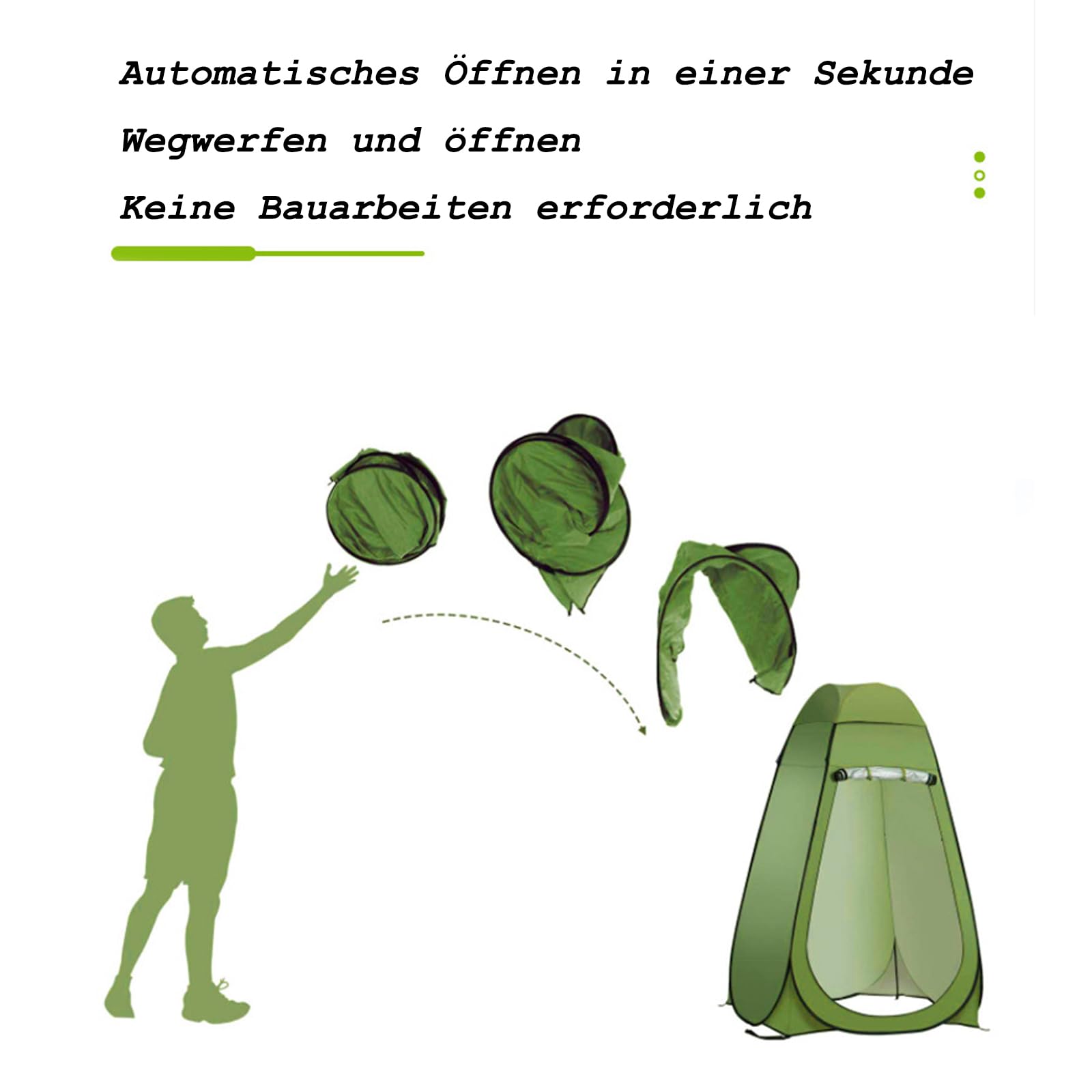 Tenda per WC da campeggio, da doccia, pop-up, per esterni, mobile, per doccia, spogliatoio, da campeggio, WC (colore arancione, 120 x 120 x 190 cm)