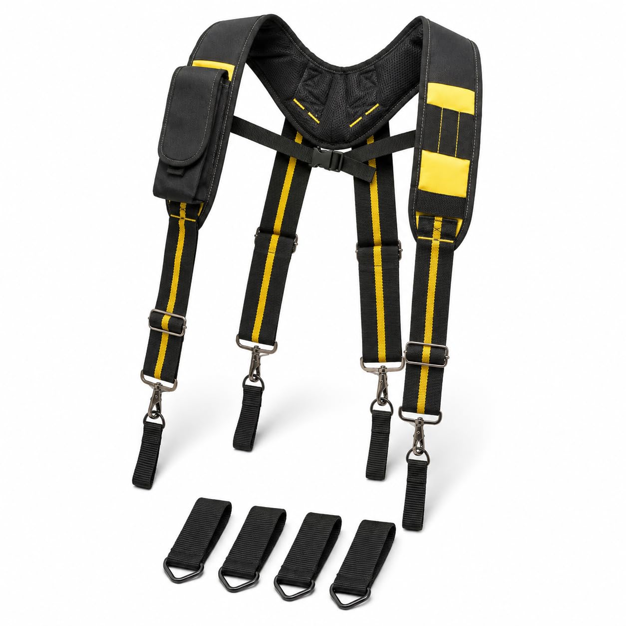 Tirantes de Cinturón de Herramientas, Ajustable Tirantes de Trabajo en Forma de X con Acolchados y Bolsillo, para Carpintero, Electricista