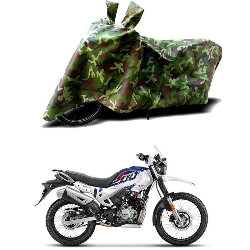 Image of 100% Water Resistant Bike Scooty Two Wheeler Body Cover Compatible for Hero Xpulse 200 4V /UV-Rays /Heat Protection /Birds Dropping /Scratchproof /Dust Proof /Waterproof /All Varient[Green MJ]