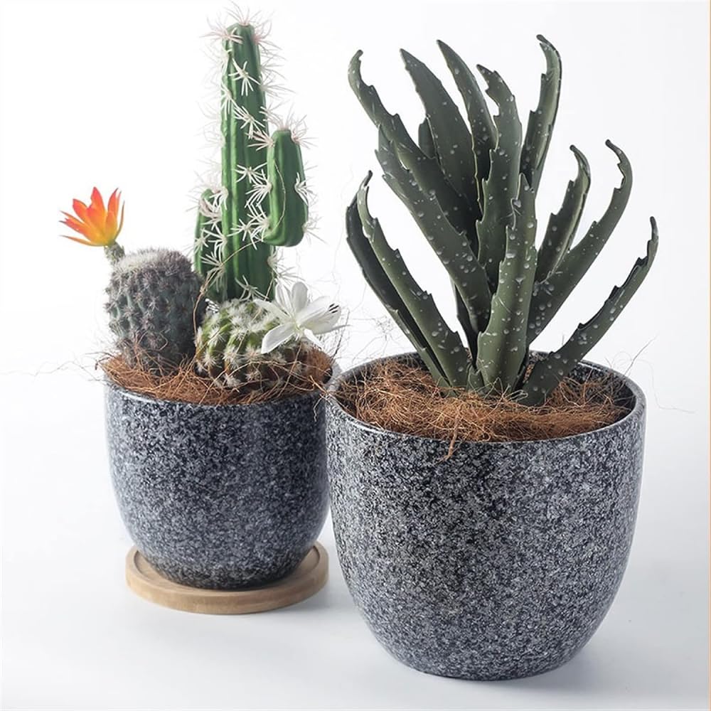 BIVVI Doniczka vintage, kreatywna okrągła doniczka na kwiaty z otworami odpływowymi, ceramiczna doniczka na sukulenty, kaktusy, orchidee, ozdobna donica