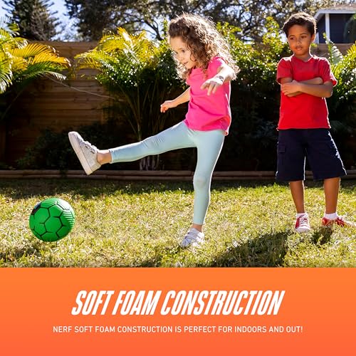 Image of NERF Kids Foam Mini Soccer Ball - Proshot Youth Soft Mini Foam Soccer Ball - 7 inch Inch NERF Indoor + Outdoor for Kids