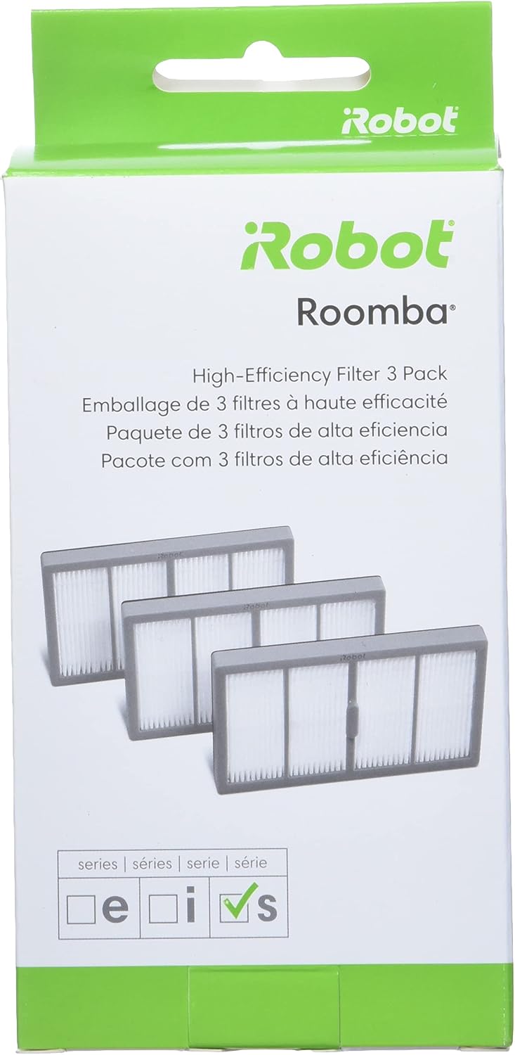 iRobot Authentic Replacement Parts- Roomba s Series High-Efficiency Filter, (3-Pack), White