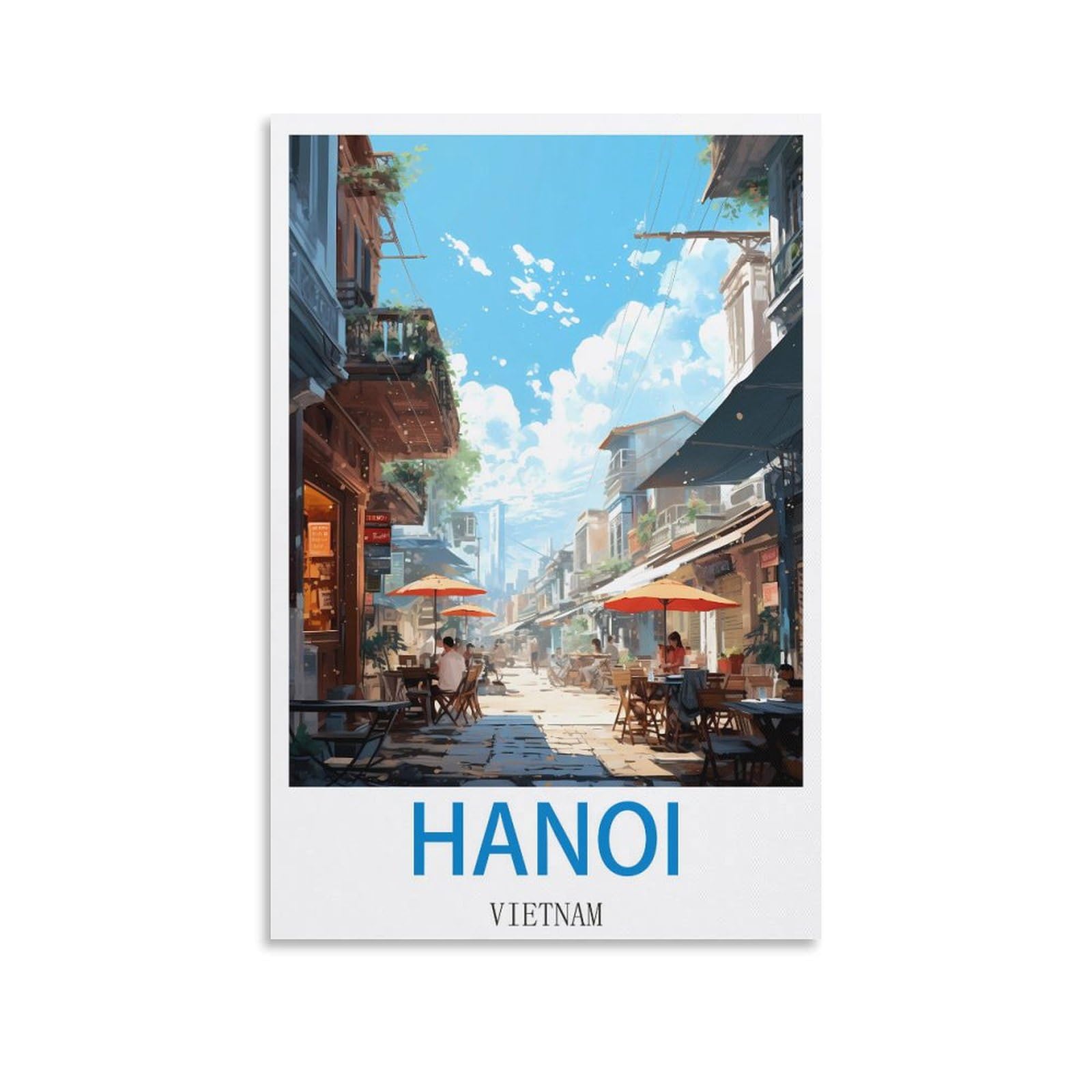 Ndoud Hanoi Vietnam Vintage Travel Posters City 08x12inch(20x30cm) Wall Art Picture Print Canvas Painting for Living Room Home Decor