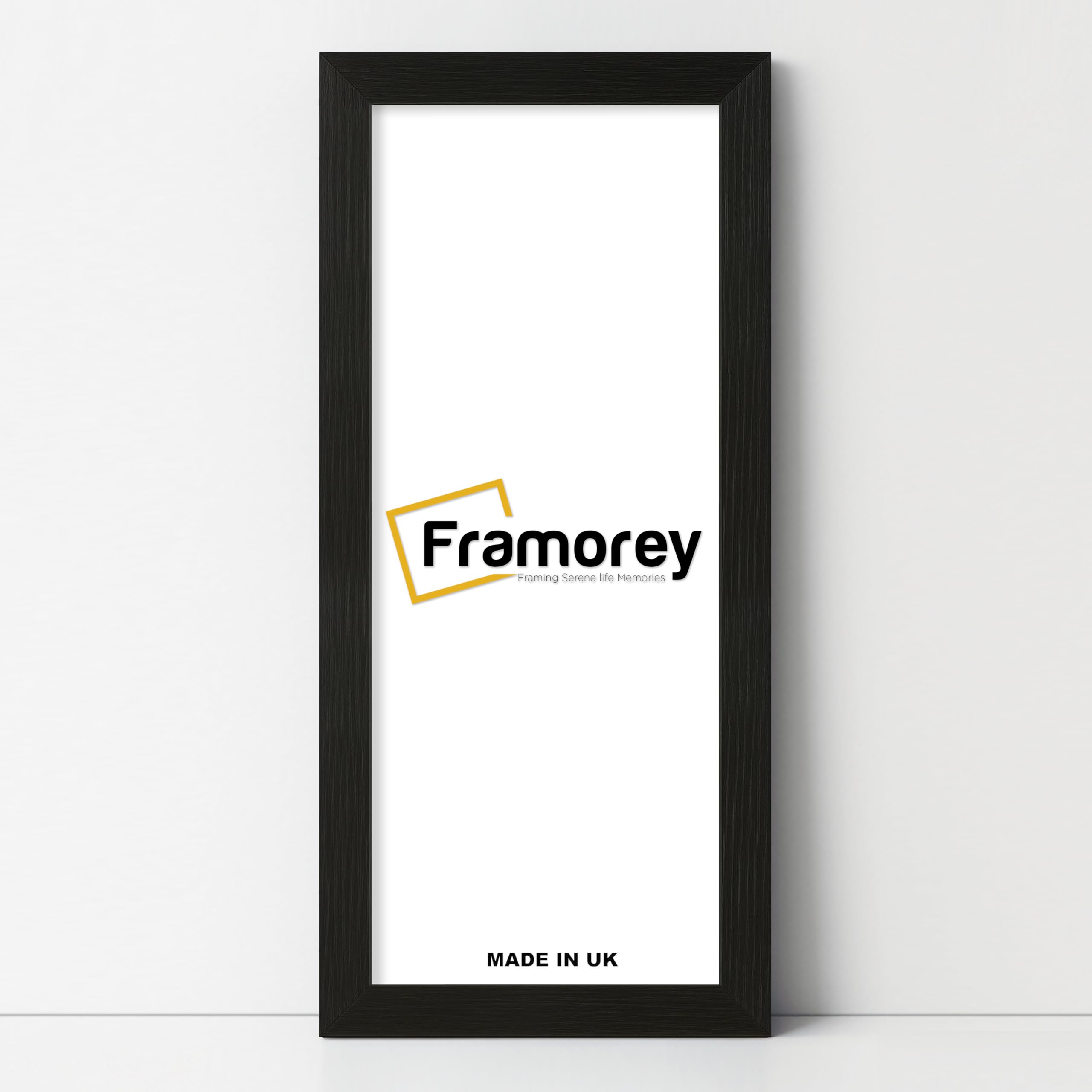 Framorey Modern Flat Ash Black Photo Frames, 100x45CM Size Picture Frame, Handmade Wooden Frames, Personalized Poster Frames, Certificate Frames