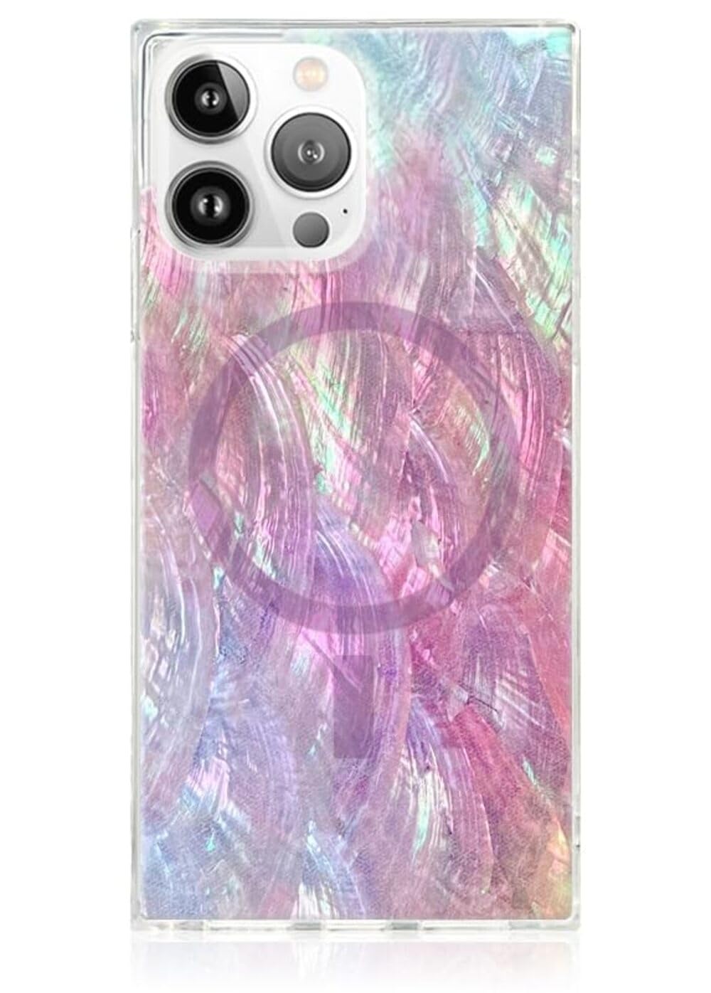 Flaunt Square Protective Case - Compatible with iPhone 15 Pro Max - Compatible with MagSafe & Wireless Charging - Drop-Tested & Shockproof - The Official Square Phone Case (Pink Mother of Pearl)