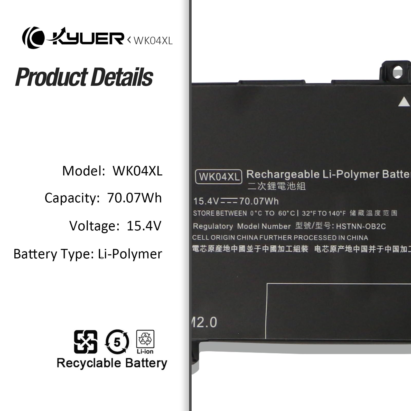 WK04XL Batteria per HP Victus 15-fa 16-d 16-e 16-s 16-s0000 16-d0000 16-e0000 15-fa0000 Omen 16-b 16-c 16-n 16-b0000 16-c0000 15-fa0002sf 15-fa0002ng 15-fa0003sf fa0004ns fa0005nl fa0006sf fa0009nt