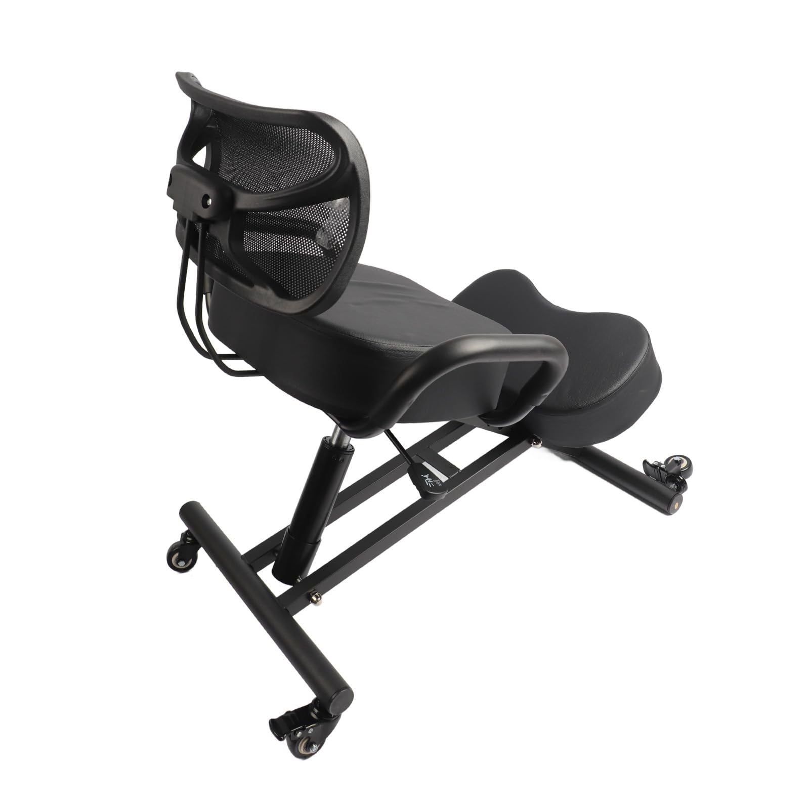 Fabater Höhenverstellbarer, Ergonomischer Kniestuhl mit Atmungsaktiver Netzrückenlehne und Lederkissen Zur Haltungskorrektur, Orthopädischer Stützhocker für den Büro- und Heimgebrauch, Verstellbar