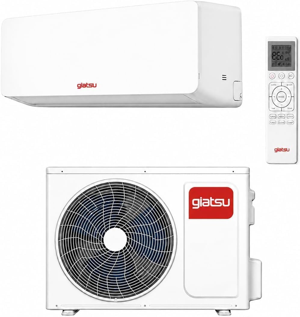Condizionatore 18000 BTU Inverter WiFi GIATSU – Climatizzatore Silenzioso Caldo/Freddo Pompa di Calore A++/A+ con Gas R32, Modalità Turbo, Sleep, Timer 24H, Auto Restart, Golden Fin