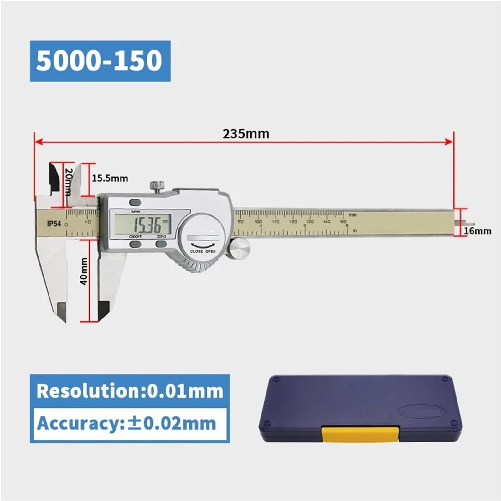 Suwmiarka cyfrowa 150 mm 6 cali, elektroniczna suwmiarka cyfrowa, mikrometr, narzędzia pomiarowe i kalibracyjne (0-150 mm)