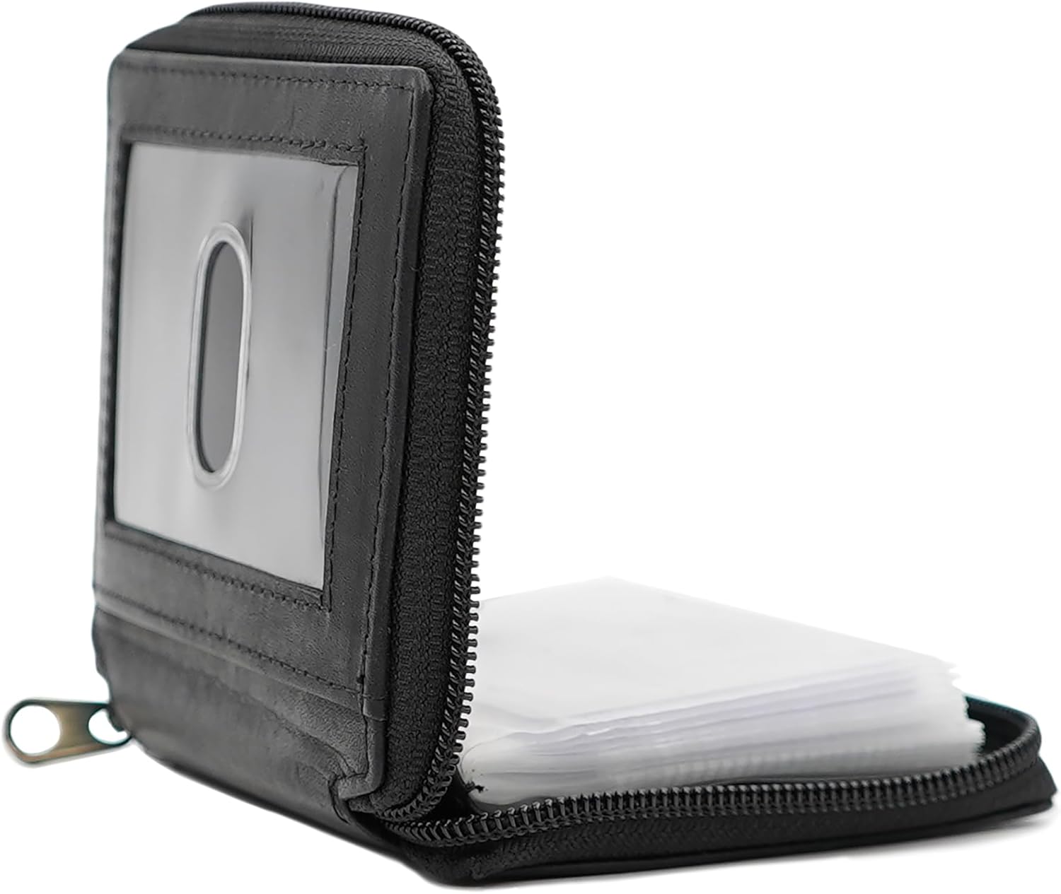 ag wallets Mens Zip Around Leather Wallet with Inserts (Black) ag wallets Mens Zip Around Leather Wallet with Inserts (Black)