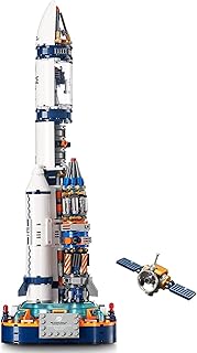 Beberlu Space Rocket Toys Building Kit, Rocket Center Space Shuttle Building Blocks Toys Spaceship Model Science Construction Set Idea Gifts Collection House Decoration for Adults and Teens 863 PCS