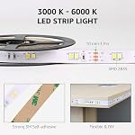 Lepro LED Strip Lights, 32.8ft Dimmable Light Strip, 3000-6000K Tunable White,600 LEDs SMD 2835 LED Tape Light for Bedroom Home Kitchen, Non-Waterproof